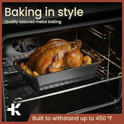 Loaf Pan Set 4-Piece - Deluxe Nonstick Carbon Steel Bakeware for Perfect Bread and Cakes – Dishwasher Safe, Premium Pans for Home Baking