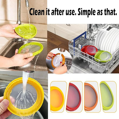 Zyphora 5-Piece Avocado Saver and Tomato Holder Set – 4 Reusable Silicone Food Storage Containers + 1 Fruit Peeler, Stretch Pods for Fruit & Veggie Storage