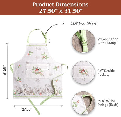 Maison d' Hermine 100% Cotton Apron for women with Pocket Kitchen Chef Apron for Men Cooking Spring Summer