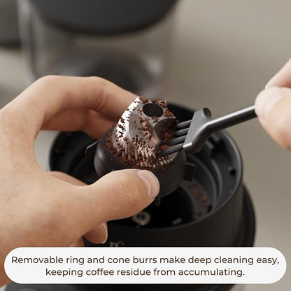 Burr Coffee Grinder with 60 Settings, Electric Conical Bean Grinder with Touch Screen & Anti-Static Technology for Espresso to French Press, 1-60s Timer & 1-8 Cup Dosing, Stainless Steel, Black