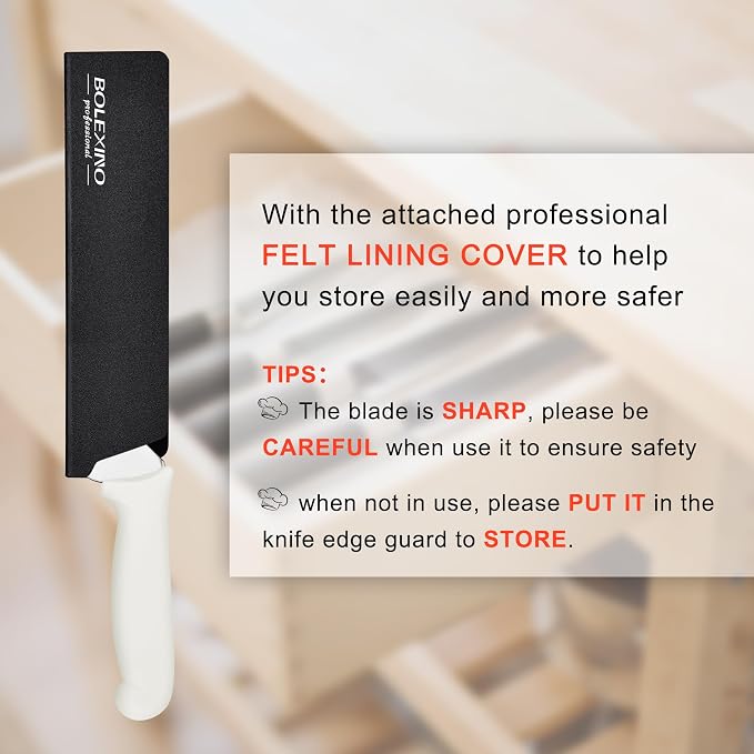 9 Inch White Offset Serrated Bread Knife Wavy Edge knife, High Carbon Stainless Steel Multi-Purpose Kitchen Knife for Homemade Bread, Crusty Breads, Cake, Bagel