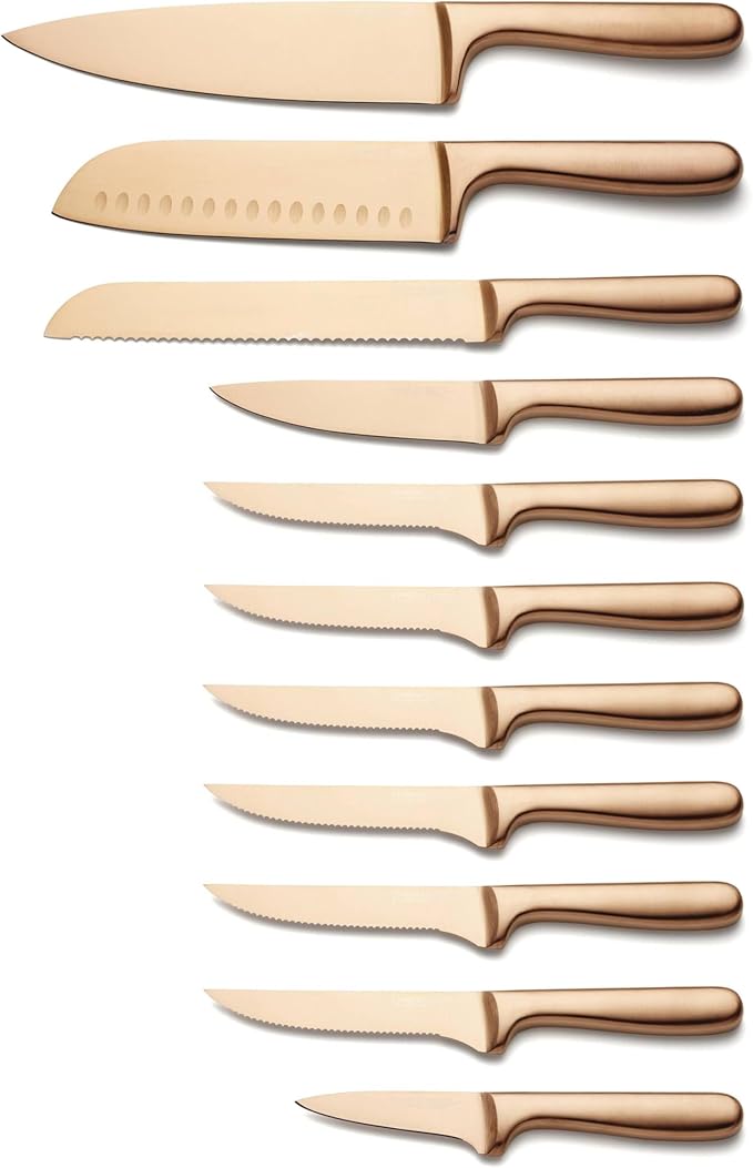 Cambridge Silversmiths Rame Cutlery Set with Block, 12-Piece Set