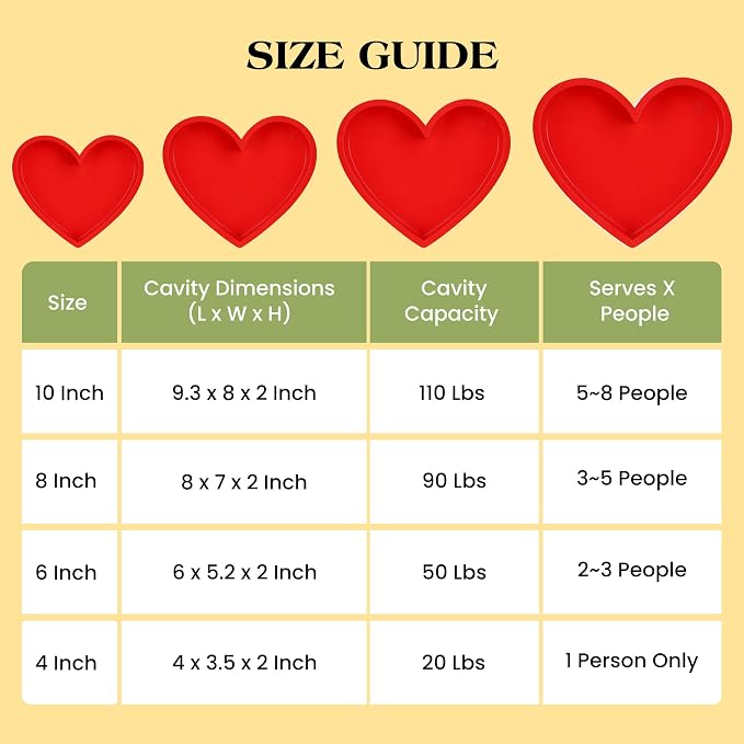 8 Inch Silicone Heart Shaped Cake Pans Small Heart Cake Pan Set Nonstick Silicone Heart Molds for Baking (2 Pcs, Red)