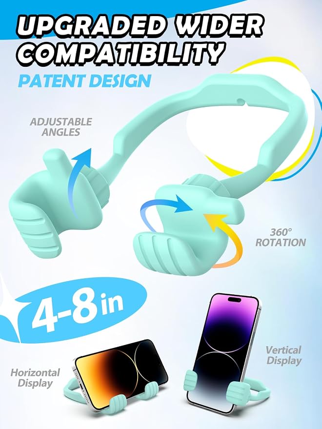 Funny Gifts for Teen Boy Kid Man Cell Phone Stand: UPGRADE Adjustable Thumbs Up Lazy Phone Holder for Desk Fun Gadget for Him Guy Tween Woman Girl Adult Essentials Stocking Stuffer Who Have Everything