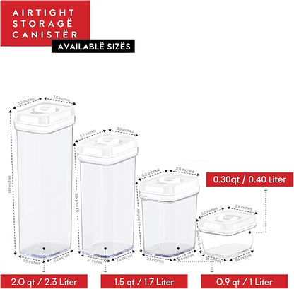DWËLLZA KITCHEN Airtight Food Storage Containers with Lids - 5 Piece Set - Kitchen Accessories - Pantry Organization and Storage Containers for Food - Clear BPA-Free - Keeps Food Fresh & Dry