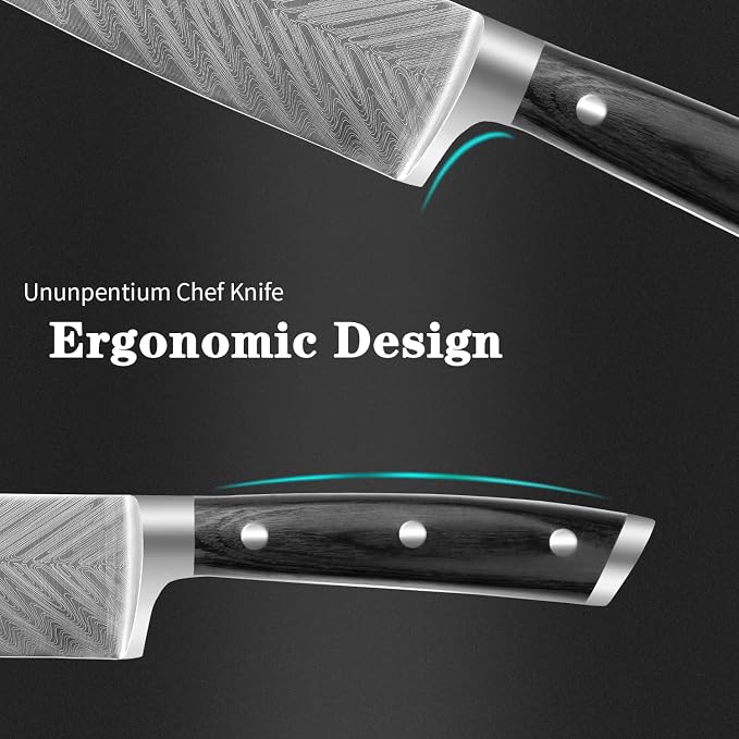 Chef Knife,Super Sharp Professional Kitchen Knife,Ultimate 8 Inch Chef's Knife with Ergonomic Handle, Gift Box for Family & Restaurant (black)