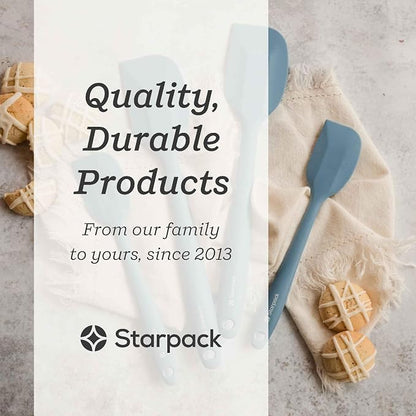 Starpack 'Scrape and Stir' Silicone Rubber Spatula Set (4-Piece) - LFGB Non Toxic, 600°F Heat Resistant, BPA-Free - One-Piece Kitchen Baking Spatulas - Dishwasher Safe for Nonstick Cookware Light Blue
