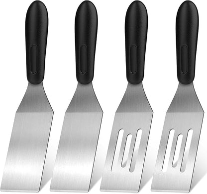 2Pcs Stainless Steel Spatula Set,Mini Serving Spatula for Kitchen Use,Metal Spatula for Cooking with Heat Resistant Handle,Metal Spatulas for kitchen use for Pancakes、Lasagna、Brownies (4PCS)