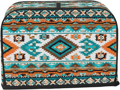 2 Slice Aztec Ethnic Colorful Toaster Cover Waterproof Dust Fingerprint Bread Machine Cover Washable Kitchen Appliance Protector For Home Kitchen Bakeware Table Decor Women Gifts