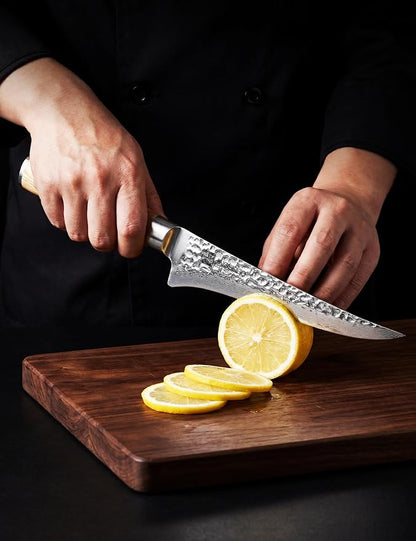 Fillet Knife for Fish and Meat, Lab Tested Ultra and Long-lasting Sharp, VG-10 Core 67Layers Damascus Stainless Steel Fishing Filet Knife, Premium Forged for Filleting and Cleaning
