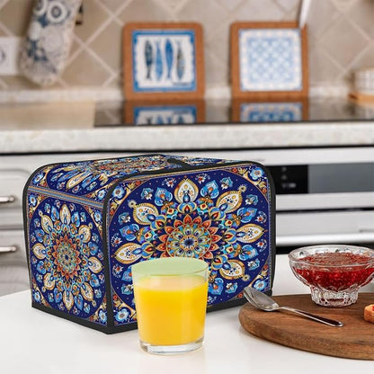 Toaster Cover 2 Slice Wide Slot Boho Mandala Flower(214) Bread Toaster Oven Dustproof Cover Small Appliance Kitchen Covers Dust and Fingerprint Protection for Women Gift 2 Slice