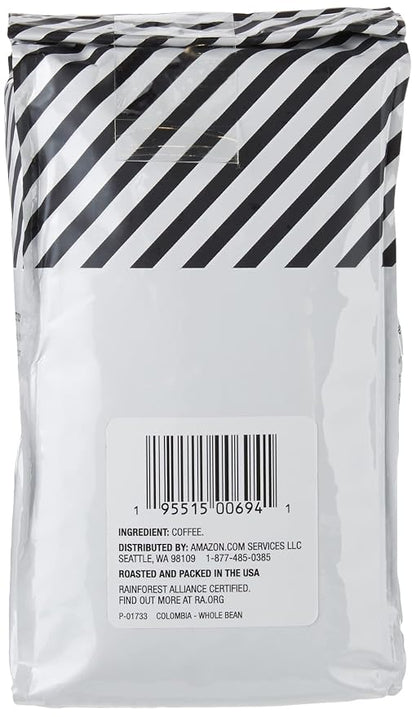 Amazon Fresh Colombia Whole Bean Coffee, Medium Roast, 12 Ounce (Pack of 2)