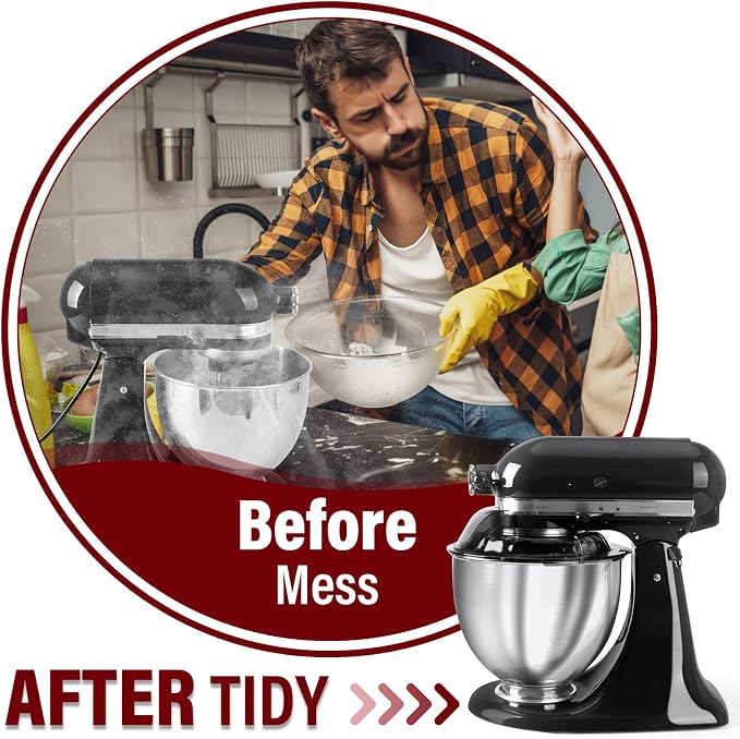 Pouring Shield for KitchenAid Tilt Head 4.5-5QT Stainless Steel (Only),Safety Pouring Shield,Splatter Guard for kitchenaid mixer bowl,Kitchen Aid Stand Mixers (Transparent Black, for 4.5-5 QT)
