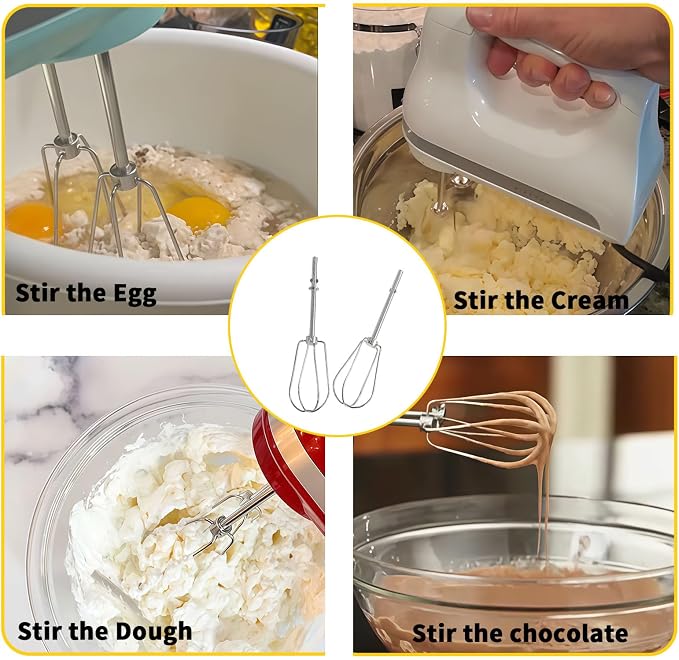Hand Mixer Beaters for KitchenAid, Turbo Beaters Compatible with W10490648, KHM2B, AP5644233, PS4082859 Parts (2 Pack)