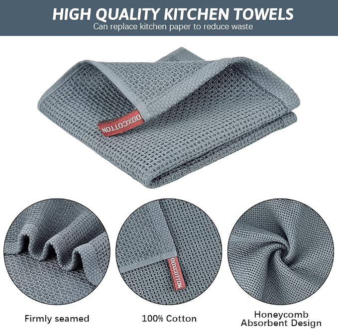 Nialnant 100% Cotton Dish Cloths for Washing Dishes,6 Pack Soft Absorbent Kitchen Towels and Dishcloths Sets,Quick Drying Dish Rags 12x12 Inches,Multi Color