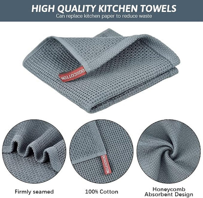 Nialnant 100% Cotton Dish Cloths for Washing Dishes,6 Pack Soft Absorbent Kitchen Towels and Dishcloths Sets,Quick Drying Dish Rags 12x12 Inches,Multi Color