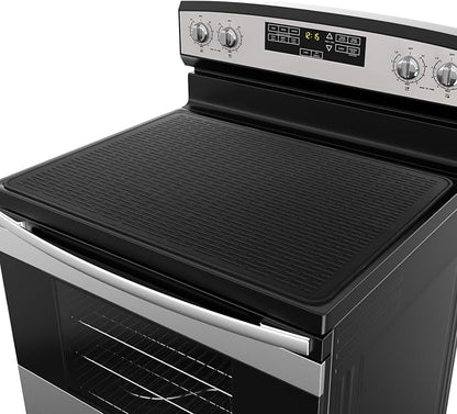 YUHFERA Stove Top Cover for Electric Stove - Silicone Stove Mat for Glass Top, Glass Cooktop Protector, XL Dish Drying Mats for Kitchen,Oven Covers for Electric Stove (Black,36 x 21)