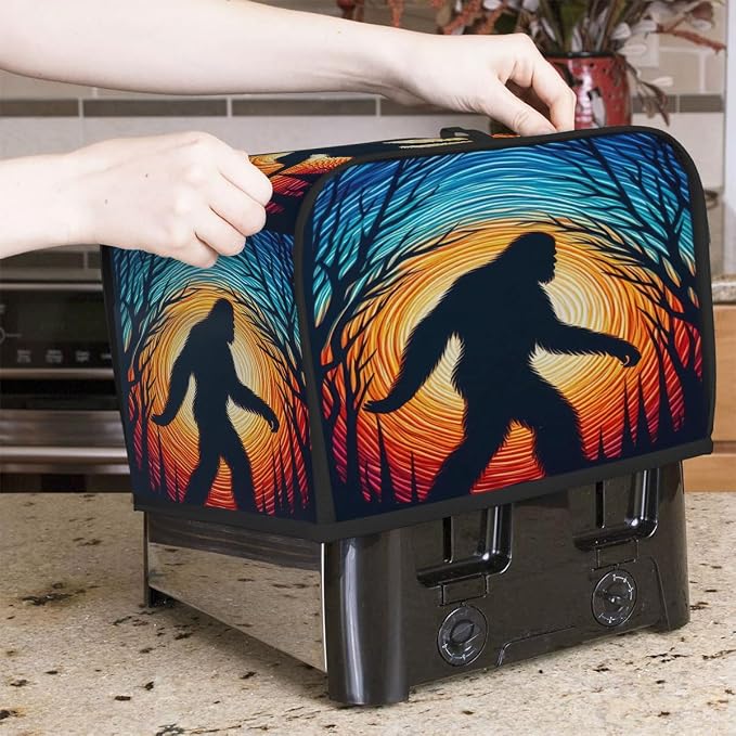 Galaxy Bigfoot Toaster Cover 2 Slice Wide Slot Washable Kitchen Appliance Covers Fingerprint Bread Machine Dust Cover Small Toaster Oven Accessories Covers Bread Maker Bag Women Gift