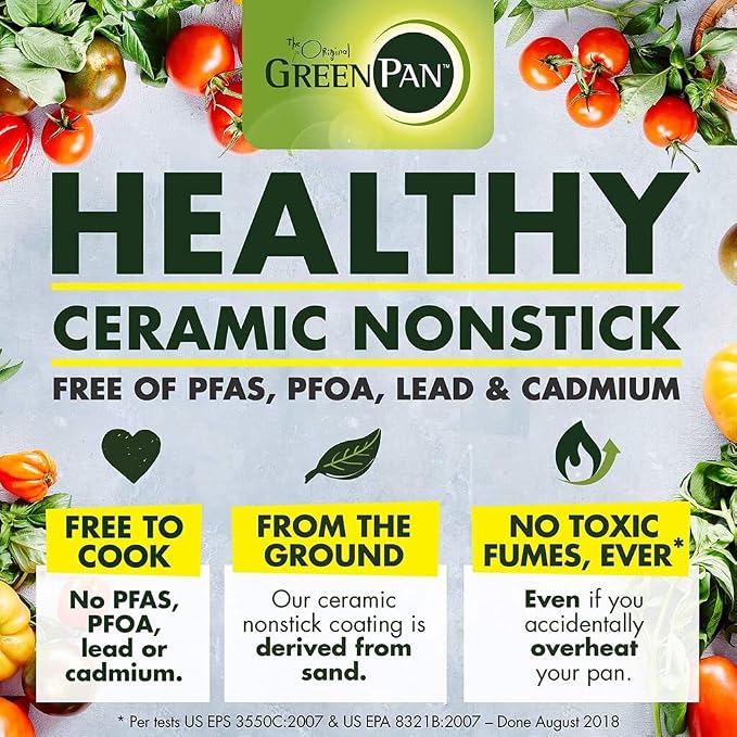 GreenPan Chatham Hard Anodized Healthy Ceramic Nonstick, 10" Frying Pan Skillet, PFAS-Free, Dishwasher Safe, Oven Safe, Gray