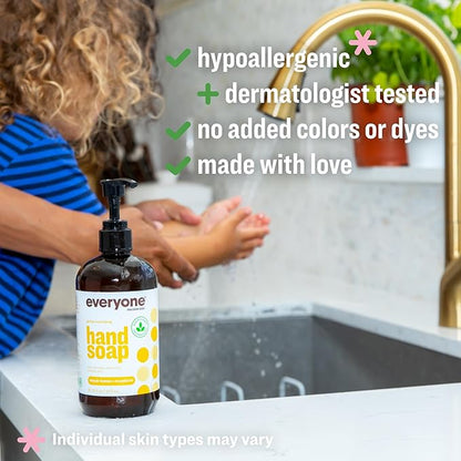 Everyone Liquid Hand Soap, 12.75 Ounce (Pack of 3), Meyer Lemon and Mandarin, Plant-Based Cleanser with Pure Essential Oils
