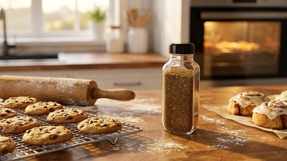 JARMING COLLECTIONS Glass Spice Jars with Shaker Lids - Spice Jars 16 oz for Food Storage, Spice Containers for Kitchen Organization and Storage, Bottles for Spices (Black - 16 Ounce 3 pack)