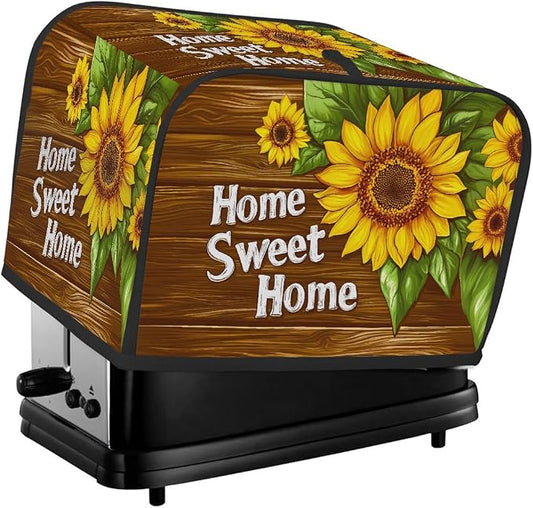 Flower Sunflower Toaster Cover 2 Slice Wide Slot Washable Toaster Covers | Painting ArtDust and Fingerprint Protection Bread Maker Covers for Kitchen Accessories Decor Bakeware Women Gift