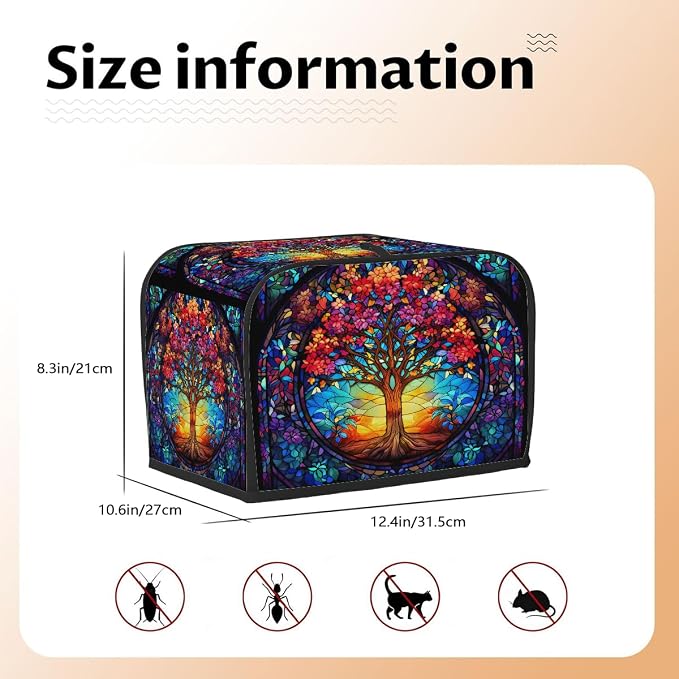Tree Of Life Toaster Cover 4 Slice Wide Slot Washable Toaster Covers | Art Dust and Fingerprint Protection Bread Maker Covers for Kitchen Accessories Decor Bakeware Women Gift