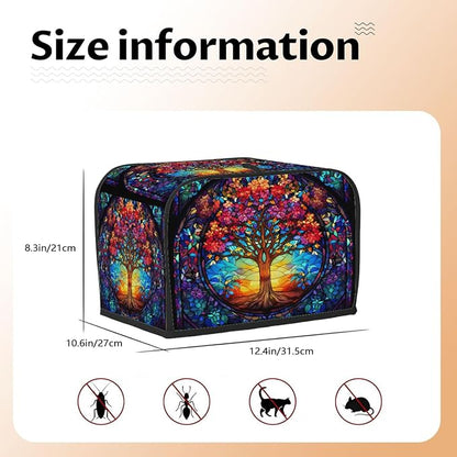 Tree Of Life Toaster Cover 4 Slice Wide Slot Washable Toaster Covers | Art Dust and Fingerprint Protection Bread Maker Covers for Kitchen Accessories Decor Bakeware Women Gift