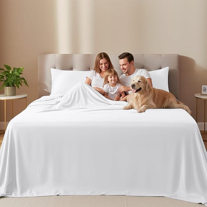 Utopia Bedding Full Size Sheet Set – 4 Piece Bed Sheets, Soft and Breathable Microfiber, Includes 1 Fitted Sheet, 1 Flat Sheet and 2 Pillowcases – Oeko Tex (White)