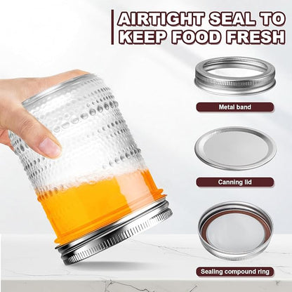6 Pack Overnight Oats Containers with Lids,Wide Mouth Mason Jars 16 oz, Pint Mason Jars Glass Canning Jars for Storing Food, Sauces, Salad, Relishes
