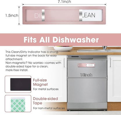 Clean Dirty Magnet for Dishwasher – 304 Stainless Steel Rose Gold, Kitchen Decor and Accessories, Elegant Housewarming Gift (S102)