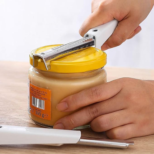 Kunovo Jar Opener for Weak Hands & Seniors with Arthritis - Adjustable Gripper (White)