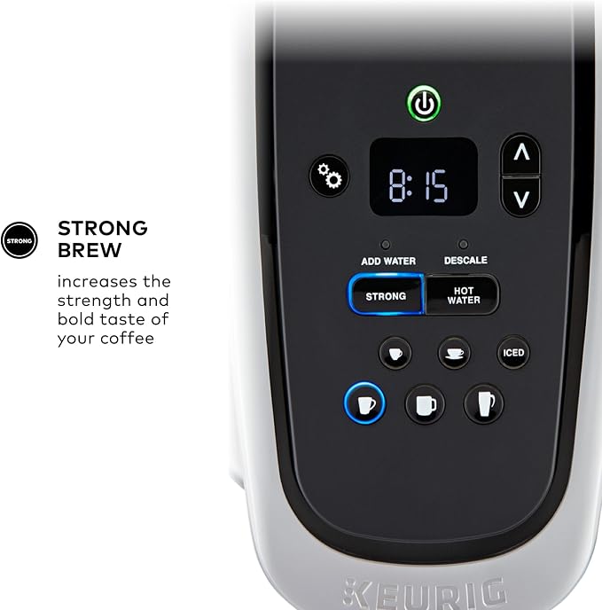 Keurig K-Elite Single Serve K-Cup Pod Coffee Maker, with Strength and Temperature Control, Iced Coffee Capability, 8 to 12oz Brew Size, Programmable, Brushed Gold