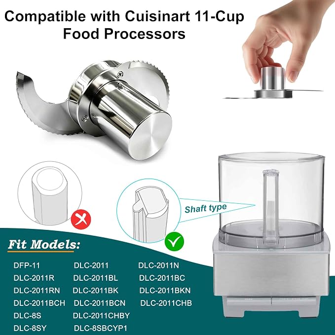 DLC-861TXB-CSR for Cuisinart Food Processor DFP-11, DLC-2011, DLC-8 Only | No Microplastic Release, Modular, Resists Cracking & Chipping & Grease, Easily Handle Hard Ingredients, Serrared Edge