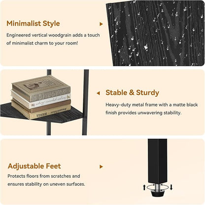 CADUKE Under Pedestal Sink Shelf, 2 Pack Under Sink Organizers and Storage, 3-Tier Pedestal Under Sink Storage Bathroom Vanity, Corner Shelf Stand for Bathroom, Kitchen, Living Room, Black