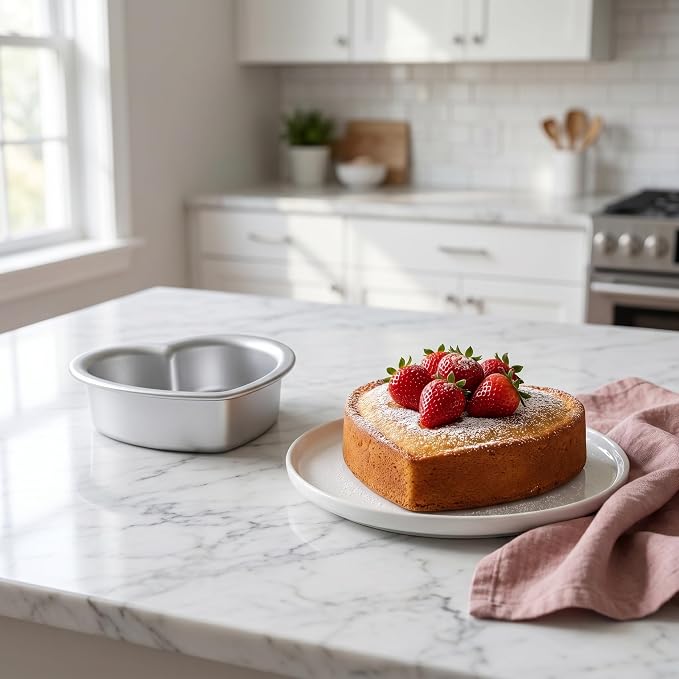 Heart Shaped Cake Pans, 5 × 2 Inch, Set of 2, Aluminum | Baking Cake Pan, For Wedding, Party, Family Occasions, Chocolate, Bread
