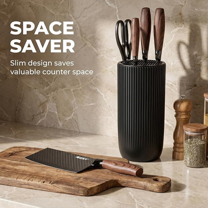 Knife Set, 8 Pieces Kitchen knife Set with Healthy Anti-Rust Coating, Stainless Steel Professional Chef Knife Set with Block, Sharp Kitchen Knives Set with Block for Home Cooking, Dishwasher Safe
