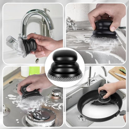 Cast Iron Scrubber and Scraper, Chain Mail Scrubber Cast Iron for Cleaning Dishes, Stock Pots, Pans, Griddles, Grills, Dish Scouring Pads