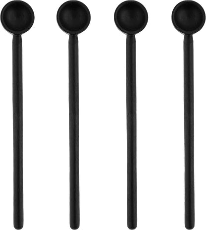 Karma Gifts Tasting Spoons Set - Black Wood Spoons for Cooking - Wood - Set of 4 - Medium