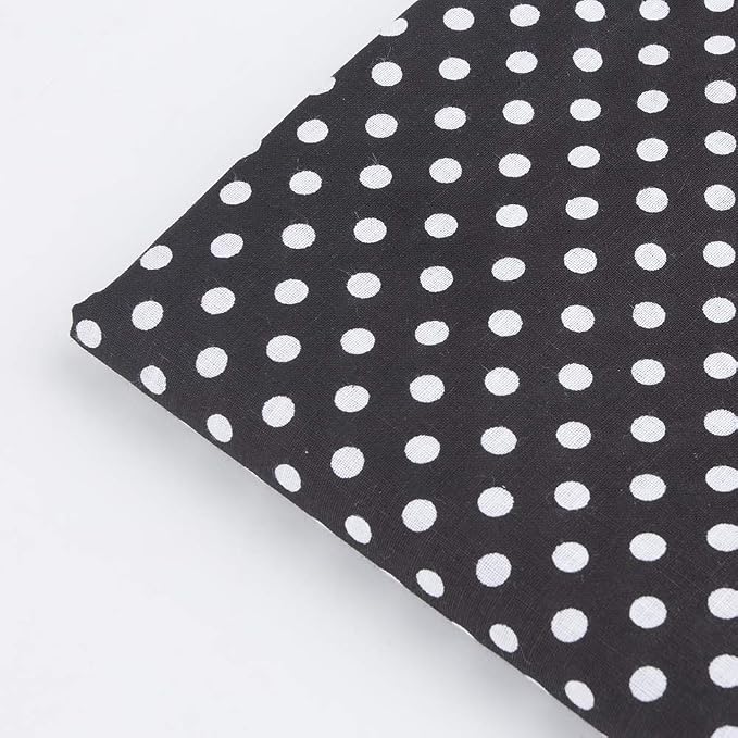 7 pcs 20" x 20" Cotton Fabric DIY Making Supplies Quilting Patchwork Fabric Fat Quarter Bundles DIY for Quilting Cotton Patchwork Cushions (Black, 20" x 20")