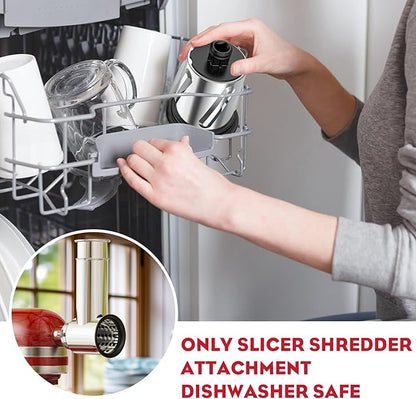 Meat Grinder & Stainless Steel Slicer Shredder Attachment for KitchenAid Stand Mixer, Includes Metal Food Grinder Attachment with Sausage Stuffer Tubes and Salad Machine Accessory by InnoMoon