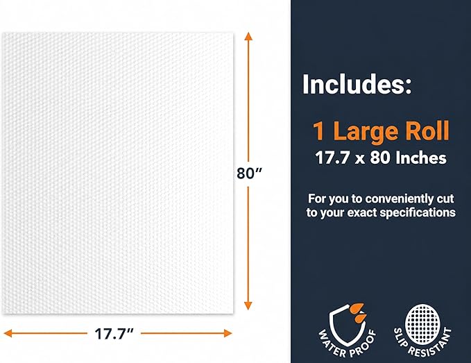 Refrigerator Liners for Shelves by Linda’s Essentials - Easy to Clean Fridge Liner with Spill Protection Fridge Shelf Liners & Drawer Liner, Nonslip BPA-Free Refrigerator Mats (Clear Roll)
