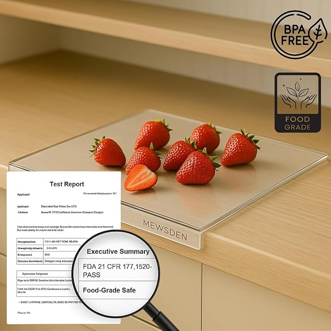 Acrylic Cutting Board with Juice Groove, Clear Cutting Board with Counter Lip, Cutting Boards for Countertop Protector, Non-Slip Dough Mat, Kitchen Decor Gadgets House Warming Gifts(24"x18")