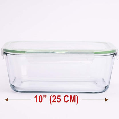 AGTRADE 120 oz Large Glass Food Storage Containers with Airtight Lids 3.5 L Family Size Extra Large Bakeware Marinating Lock Baking Dish Container Glass Bowls Rectangle
