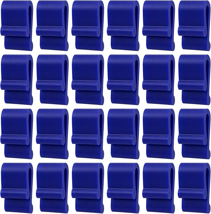Gosknor 24pcs Dutch Oven Lid Protector Clips, Silicone Cookware Protector Plastic Pan Protective Clips Pot Bumpers Lifter Accessories for Storage Stacking & Display (Blue)