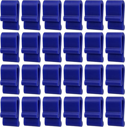 Gosknor 24pcs Dutch Oven Lid Protector Clips, Silicone Cookware Protector Plastic Pan Protective Clips Pot Bumpers Lifter Accessories for Storage Stacking & Display (Blue)
