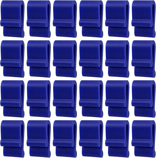 Gosknor 24pcs Dutch Oven Lid Protector Clips, Silicone Cookware Protector Plastic Pan Protective Clips Pot Bumpers Lifter Accessories for Storage Stacking & Display (Blue)