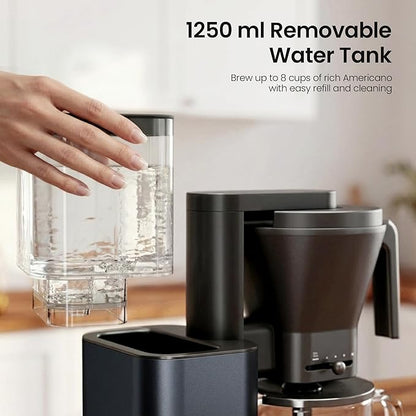 Kismile SCA-Certified 8 Cup Drip Coffee Maker, Pour Over Coffee Machine with 3s Instant Heat 197–205℉, Adjustable Flow Control, Removable Water Tank, Deep Cold Brew & 40 Min Keep Warm(Blue)