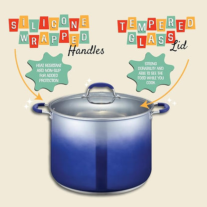 CONCORD 20 Quart Stainless Steel Canning Pot Set. Includes Canning Rack, Tongs, Jar Lifter, Funnel, Wrench, Lid Lifter, Mixer/Measurer (Induction Compatible)