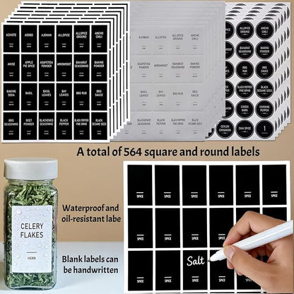 Spice Jars with Labels - 24 Glass Spice with Shaker Lids & Airtight Plastic Caps - 4oz Complete Seasoning Containers Organizer Set for Cabinet, Drawer & Rack (Beige)